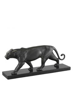 Patina Bronza Panther on Marble Base