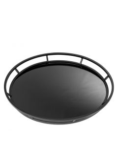 Gaia Black Round Tray