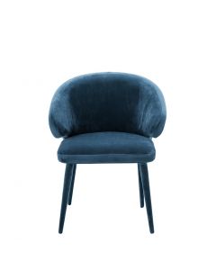 Eichholtz Cardinale Roche Teal Blue Velvet Dining Chair