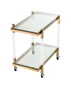 Royalton Acrylic & Brushed Brass Trolley