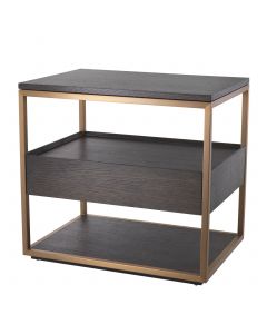 Parker Mocha Straight Oak Side Table