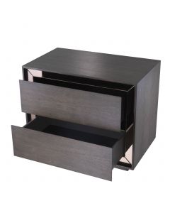 Cabas Mocha Straight Oak Veneer Bedside Table