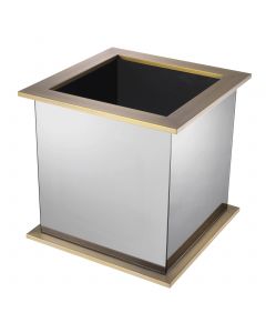 Moorea Brushed Brass & Smoked Mirror Planter