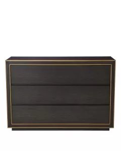 Camelot Brown Oak & Brushed Brass Dresser