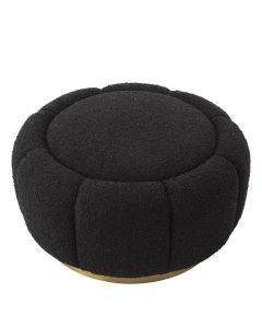 Inger Boucle Black Ottoman