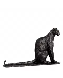 Sitting Panther Bronze Sculpture