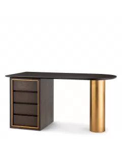 Del Rio Mocha Oak & Brushed Brass Desk