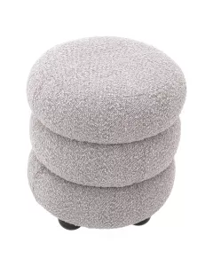 Tulum Boucle Grey Stool