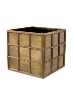 Grid Vintage Brass Medium Planter