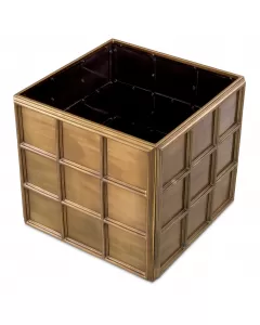 Grid Vintage Brass Medium Planter