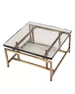 Schlumberg Vintage Brass & Handmade Glass Coffee Table