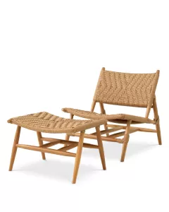 Laroc Natural Teak Outdoor Armchair & Footstool