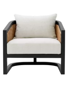 Aruba Classic Black & Natural Rattan Arm Chair 