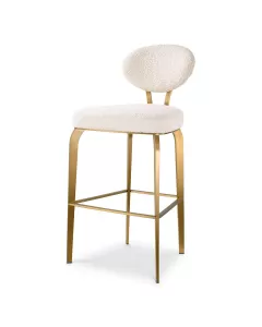 Dorrego Brushed Brass & Boucle Cream Bar Stool 