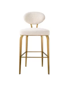 Dorrego Brushed Brass & Boucle Cream Bar Stool 