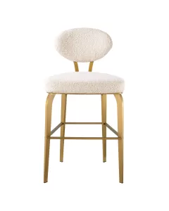 Dorrego Brushed Brass & Boucle Cream Counter Stool 