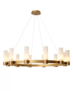 Castro Antique Brass & Alabaster Chandelier 