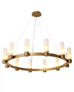 Castro Antique Brass & Alabaster Chandelier 