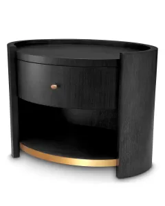 Rosemberg Charcoal Grey Oak Bedside Table 