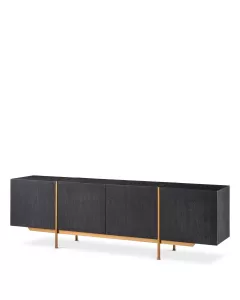 Bazilian Charcoal Grey Oak & Brushed Brass Dresser 