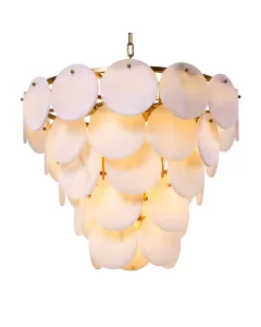 Clementina Antique Brass & Alabaster Chandelier 