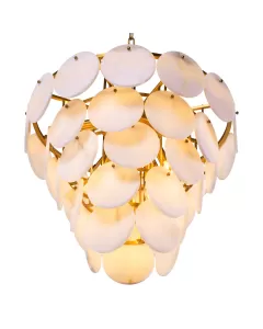 Clementina Antique Brass & Alabaster Chandelier 