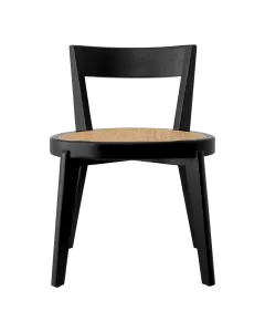 Alvear Classic Black & Rattan Dining Chair 