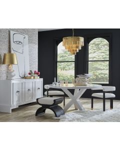 Greer White Lacquer Dining Table 