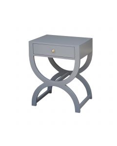 Alexis Grey Lacquer Bedside Table