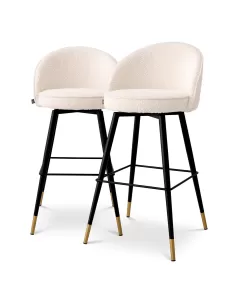 Cooper Bar Stool Set of 2 Boucle Cream 