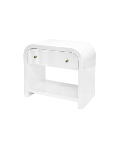 Esther White Lacquer Waterfall Side Table