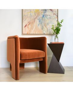 Lansky Rust Velvet Armchair