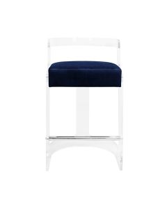 Malone Acrylic & Navy Velvet Counter Stool