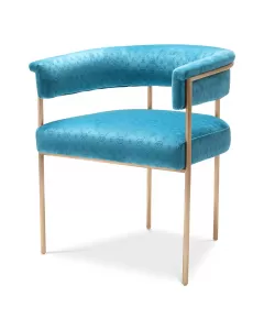 Philipp Plein Turquoise Monogram Dining Chair