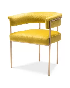 Philipp Plein Yellow Monogram Dining Chair