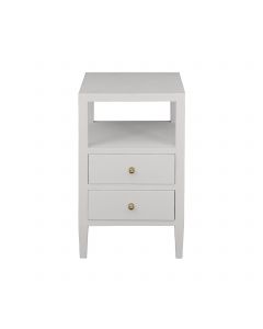 Roscoe White Linen Side Table 