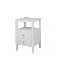 Roscoe White Linen Side Table 