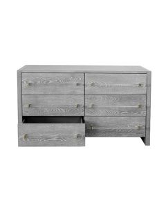 Luke Grey Cerused Oak & Brass Chest