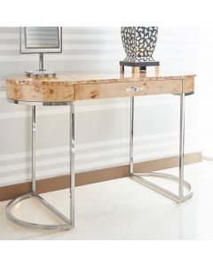 Corbett Burl Wood & Nickel Desk