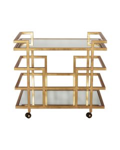 Worlds Away Ireland Gold Bar Cart