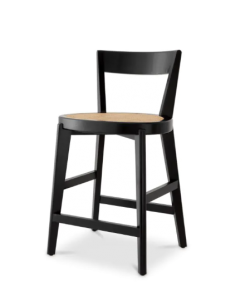 Alvear Classic Black & Rattan Counter Stool