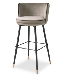 Grenada Savona Greige Velvet Bar stool