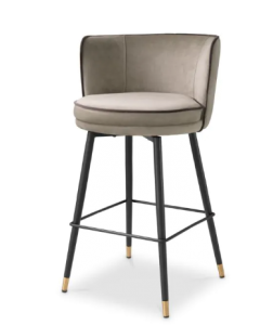 Grenada Savona Greige Velvet Counter Stool