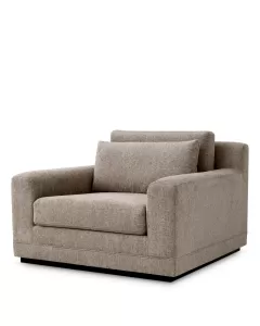 Manhattan Hunt Chenille Taupe Fabric Armchair