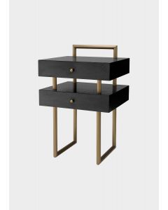 Bedini Brown Oak Bedside Table