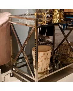 Worlds Away Gerard S/Steel Bar Cart